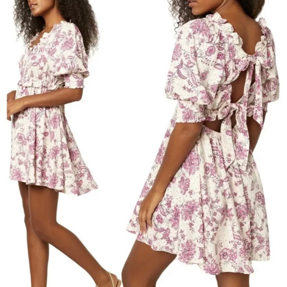 Misa Ara Floral Ruffled Mini Dress Medium NWT